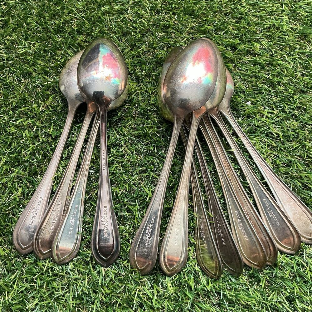 13 Hotel McAlpin Spoons International Silver 3x 1926 10x 1946 NYC Hotelware